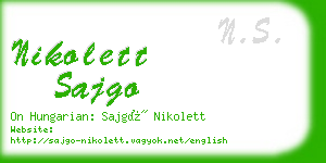 nikolett sajgo business card